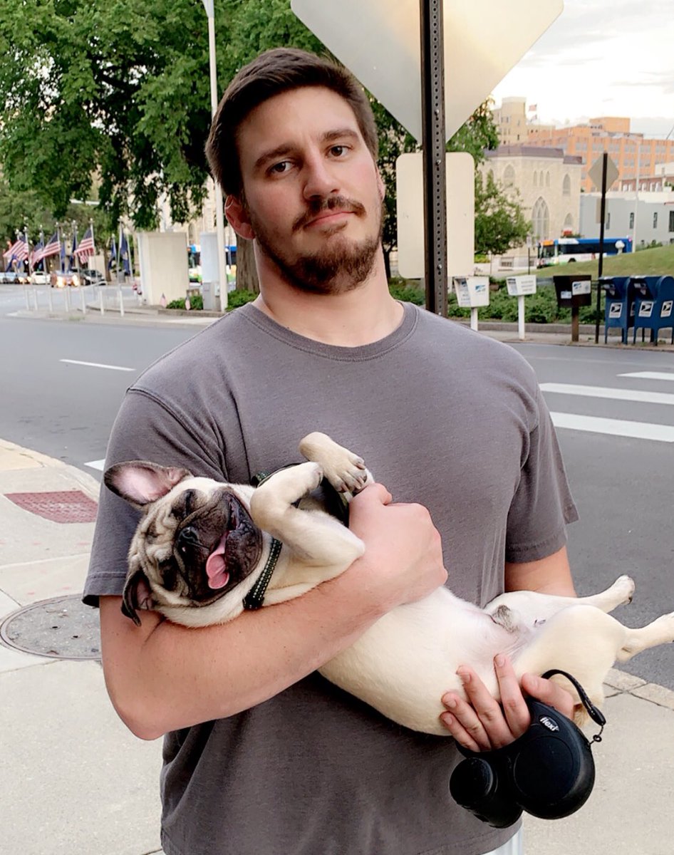 Zoretich197's tweet photo. Happy 1st birthday to my puggo Reginald T. Puggensworth. He may be a shitbean but we have fun. https://t.co/M8kpolzznF