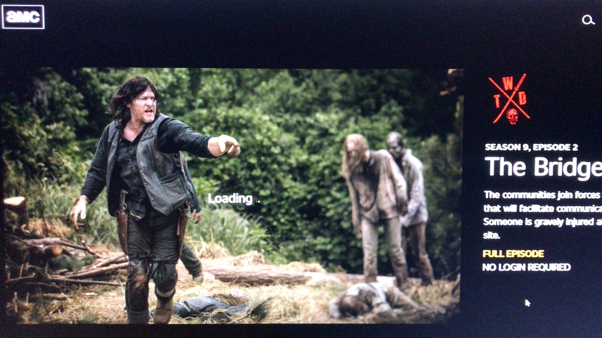 russmorse's tweet photo. @AMC_TV I’m trying to watch season 9 of The Walking Dead but it is stuck on ‘Loading...’ I have tried different browsers and computers https://t.co/Q4q3mjzf7v