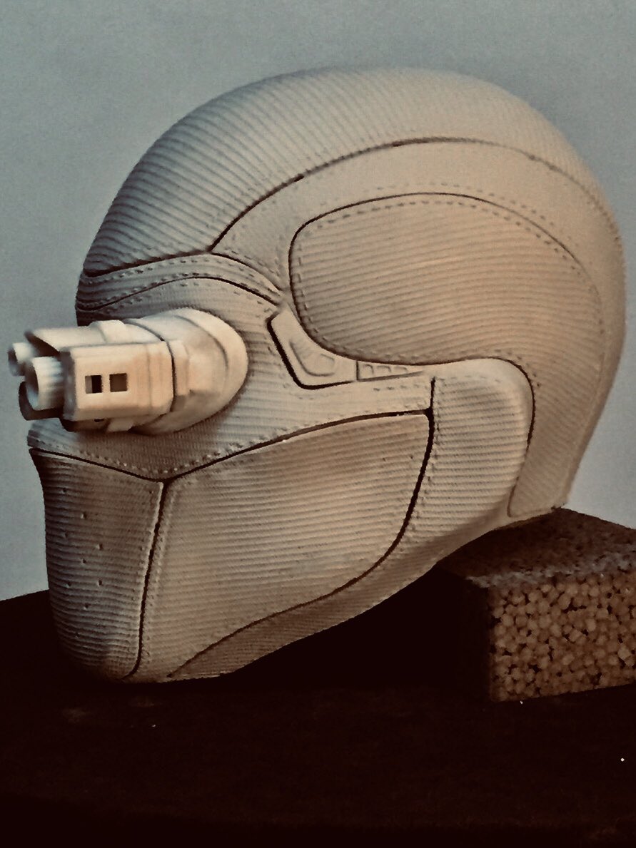 DavidAyerMovies's tweet photo. More Squad stuff - this was the first 3D print of Deadshot’s helmet - it takes time to create these kind of assets - so they fit on the actor, and the actor can see and perform. https://t.co/6skvm3UL5l