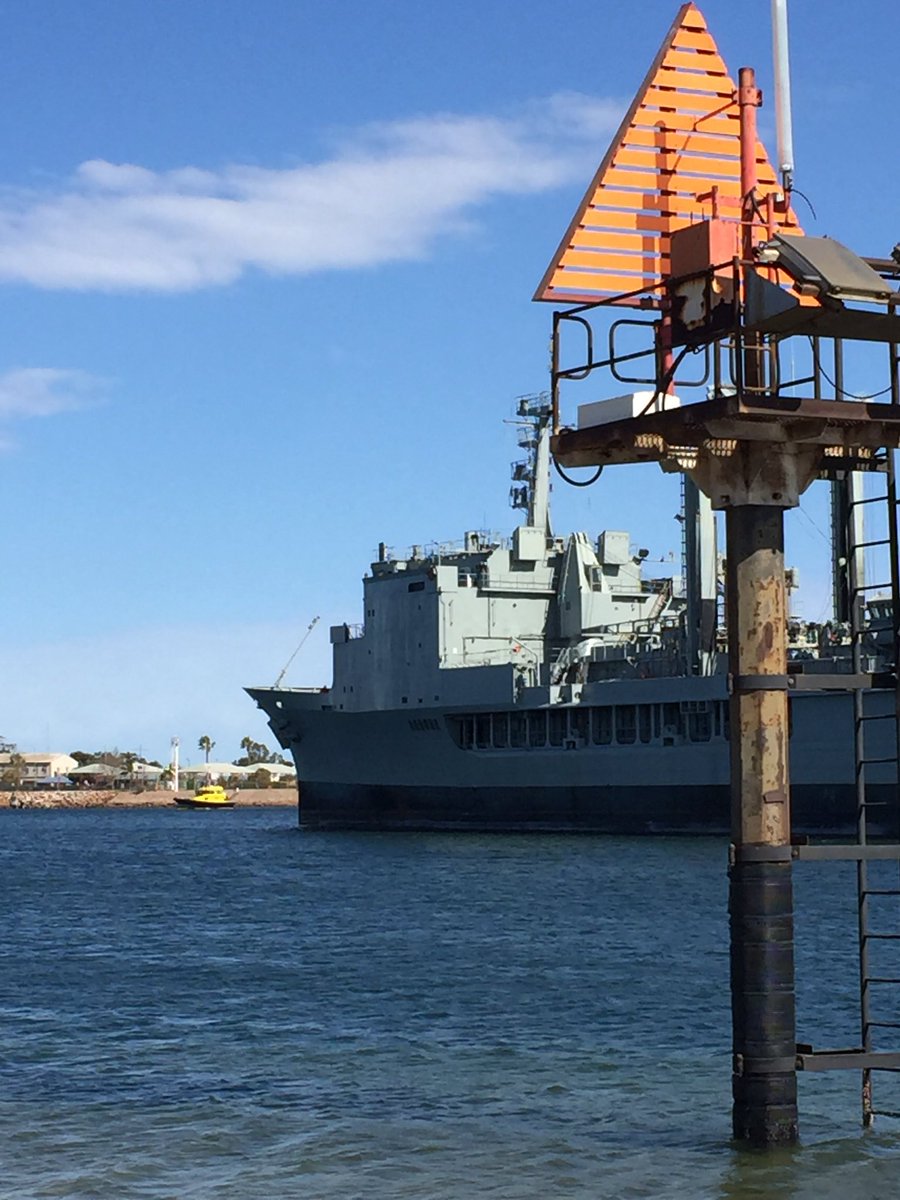The former  HMAS Success has set sail one last time. The ADF ship making a final dock to port here at #PortPirie  <a href="/ComeSeeChange/">PortPirie</a>  <a href="/SpencerGulfNN/">Spencer Gulf Nightly News</a>