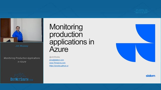 DotNetSouth's tweet image. New video from DotNetSouth 2019: &quot;Monitoring Production Applications in Azure&quot; by Jim Wooley @JimWooley of @Slalom recallact.com/Z5k
#Azure 
@recallact