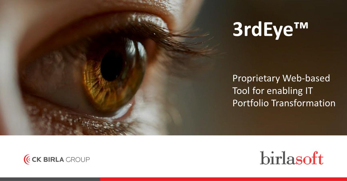 birlasoft's tweet image. #B_Unique | #3rdEye™ | Our proprietary web-based tool for enabling #ITPortfolio #transformation by providing a structured framework for capturing and analyzing IT Service and Asset Information. Read more in the link. buff.ly/2YovlDN #technologies #DigitalTransformation