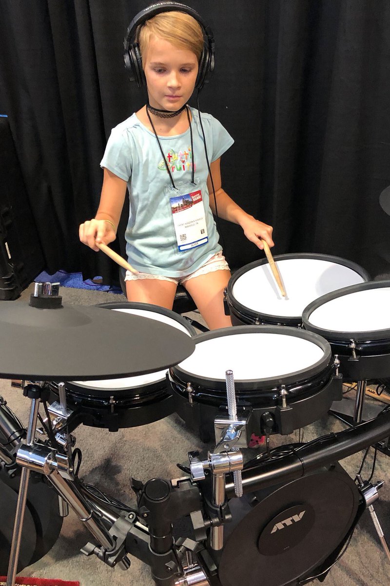 ATV_USA's tweet photo. Passing the torch on to the next generation of percussionists! The very talented youth of #namm2019 stopped by to try the #aFrame and EXS-5 Kit.
_
#atvcorporation #atvcymbals #atvadrums #aDrums #aFramedrum #electronicpercussion #electrorganic #aD5soundmodule #EXS #xD3soundmodule https://t.co/h04V8AxIhZ