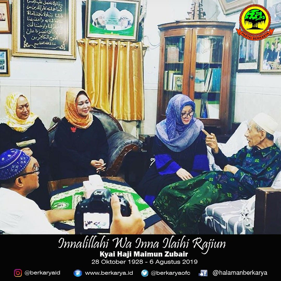 berkaryaidofc's tweet photo. Innalillahi Wa Inna Ilaihi Rajiun
Kyai Haji Maimun Zubair 
28 Oktober 1928 – 6 Agustus 2019
*Pimpinan PonPes Al-Anwar Sarang, Rembang, KH. Maimun Zubair (Mbah Moen) dikabarkan wafat saat menunaikan ibadah haji di Makkah, Arab Saudi, Selasa (6/8).
#mbahmaimunzubair #mbahmoenwafat https://t.co/2CiBEhAV3j