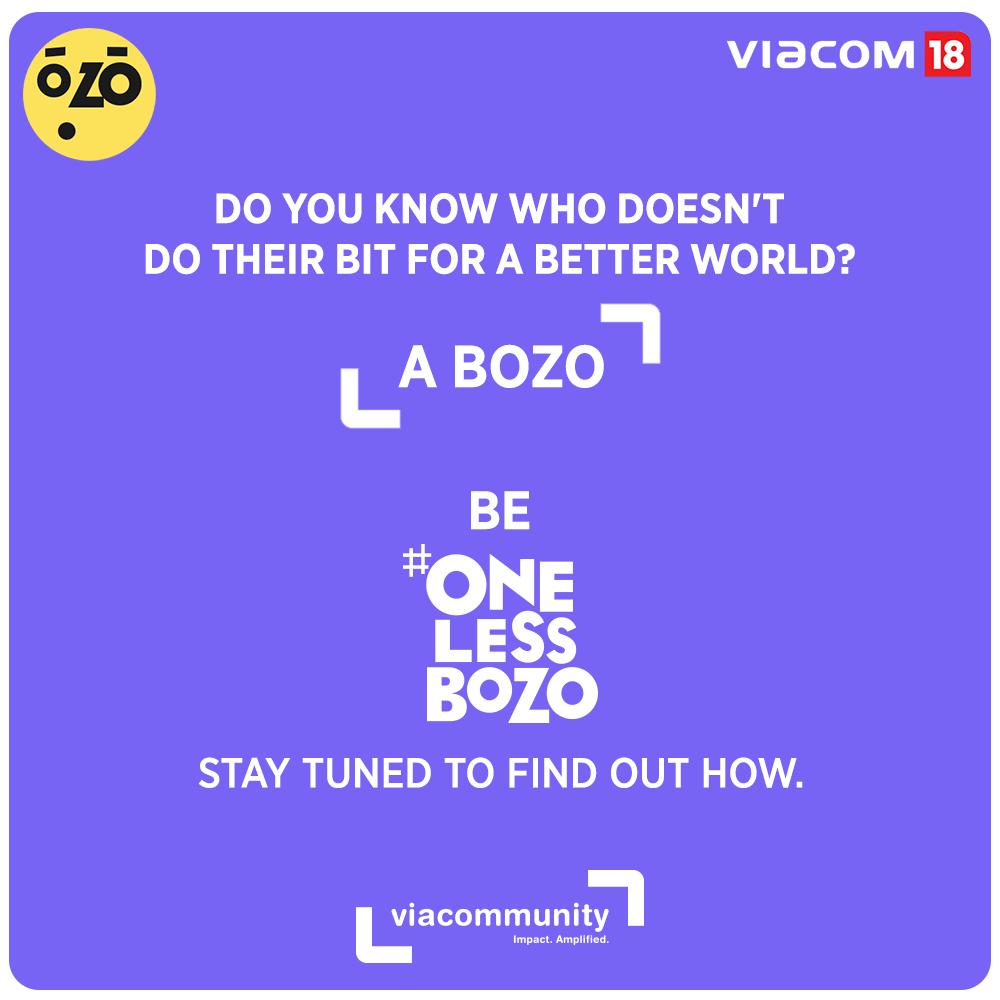 viacom18's tweet photo. #ViacommunityWeek begins!
Let us show you how to be that #OneLessBozo. Stay tuned. #Viacom18 https://t.co/cR31oWG2Qj