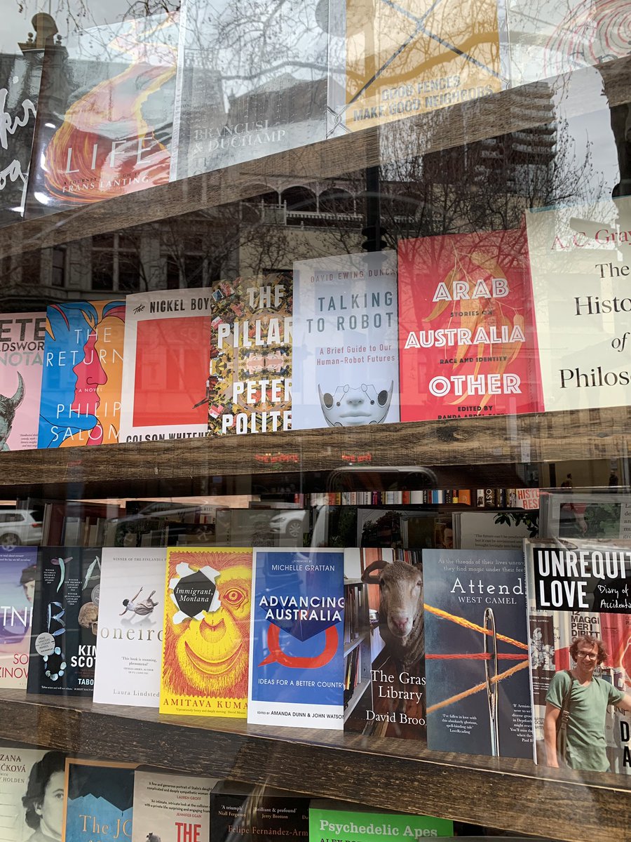 jessdamassa's tweet photo. Hey @Duncande! You’re HUGE down under! Look at your book on display in this cute little bookshop in Melbourne, Australia!#TalkingToRobots #worldtour ❤️🤖 https://t.co/A9uMYMhV4A