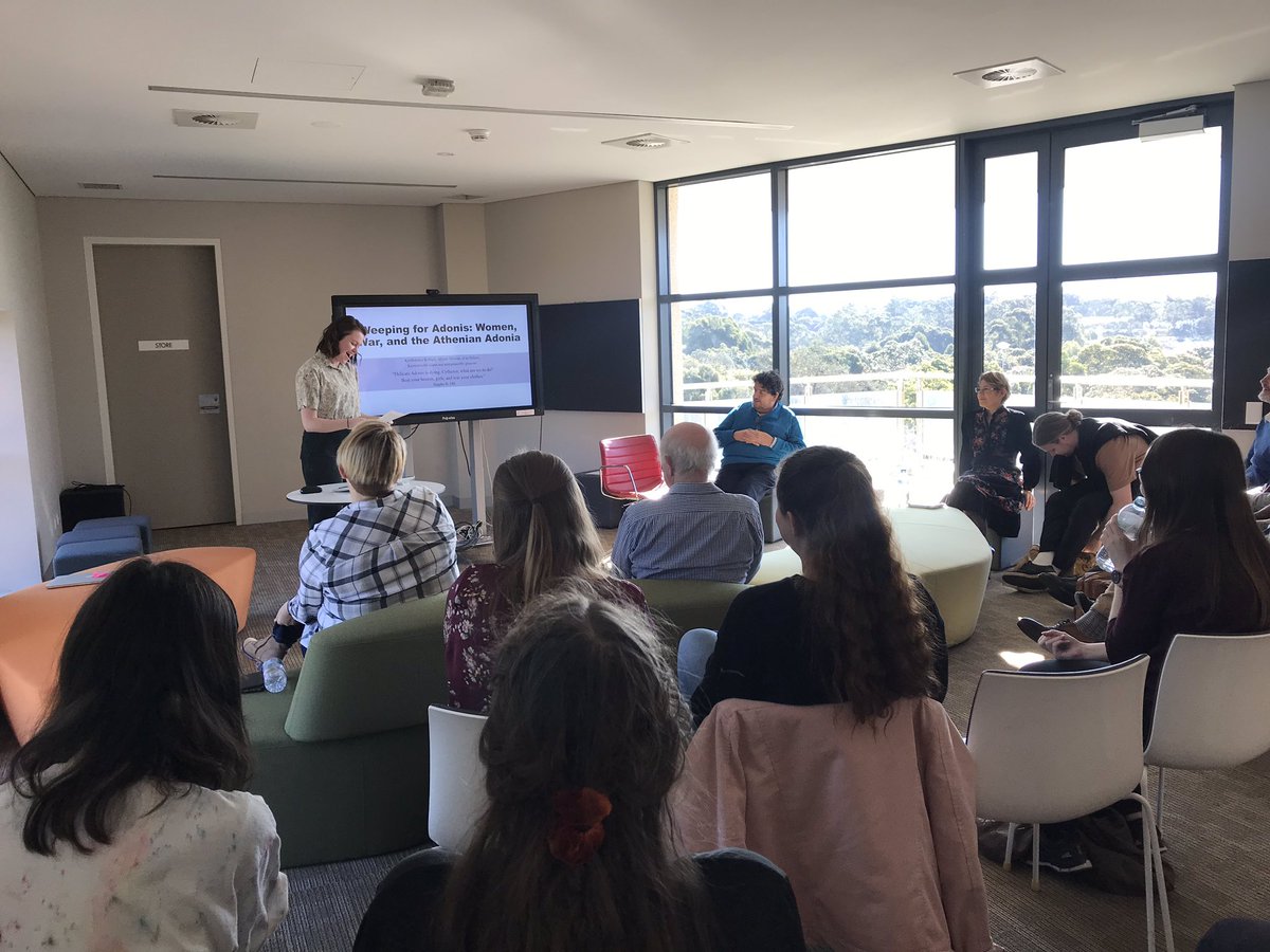 RKP_Industries's tweet photo. Proudly at @AncientHistMQ #MQHistoryTuesday seminar, showcasing cross-cultural interdisciplinary ‘Excellence in Undergraduate Student Research @Macquarie_Uni’, featuring Eva Rummery (Mesopotamia); Chaya Kasif (Israel); Stephanie McCarthy-Reece (Athens); &amp; Bethany Harriss (Aegean) https://t.co/m2RsMxcwTg
