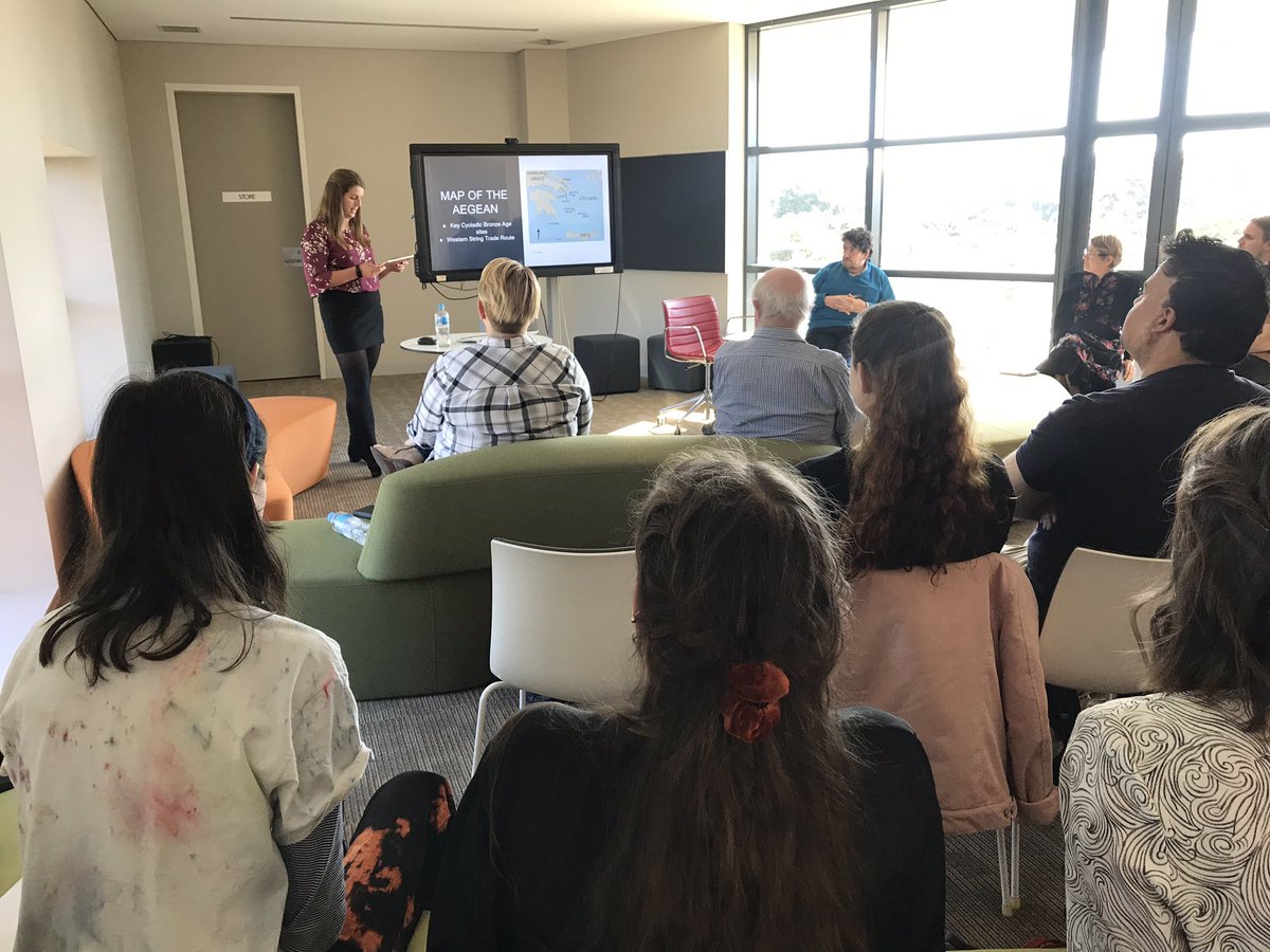 RKP_Industries's tweet photo. Proudly at @AncientHistMQ #MQHistoryTuesday seminar, showcasing cross-cultural interdisciplinary ‘Excellence in Undergraduate Student Research @Macquarie_Uni’, featuring Eva Rummery (Mesopotamia); Chaya Kasif (Israel); Stephanie McCarthy-Reece (Athens); &amp; Bethany Harriss (Aegean) https://t.co/m2RsMxcwTg