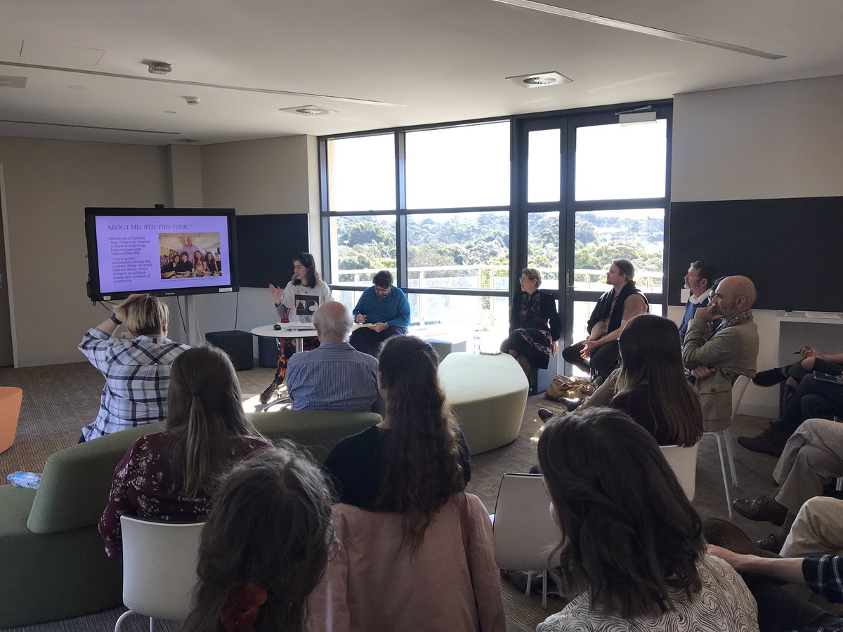 RKP_Industries's tweet photo. Proudly at @AncientHistMQ #MQHistoryTuesday seminar, showcasing cross-cultural interdisciplinary ‘Excellence in Undergraduate Student Research @Macquarie_Uni’, featuring Eva Rummery (Mesopotamia); Chaya Kasif (Israel); Stephanie McCarthy-Reece (Athens); &amp; Bethany Harriss (Aegean) https://t.co/m2RsMxcwTg
