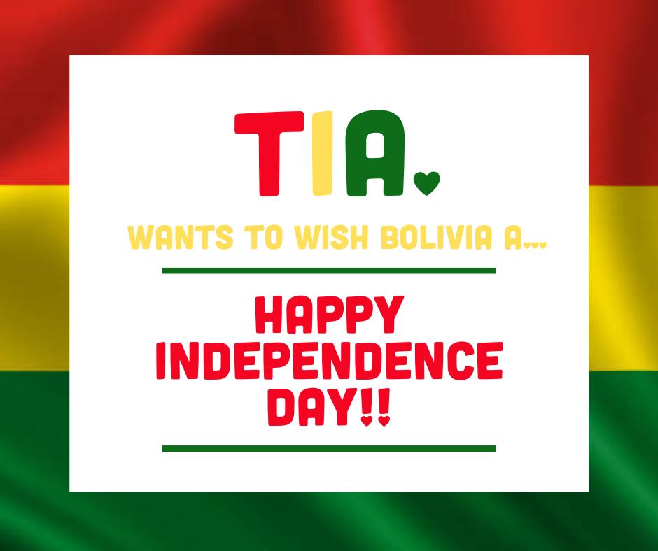 TIA wishes a Happy Independence Day to Bolivia! This amazing, culturally diverse, colourful, warm and beautiful country is home to our TIA projects, staff and young people! ❤️💛💚 #Feliz6DeAgosto #BolivianIndependenceDay