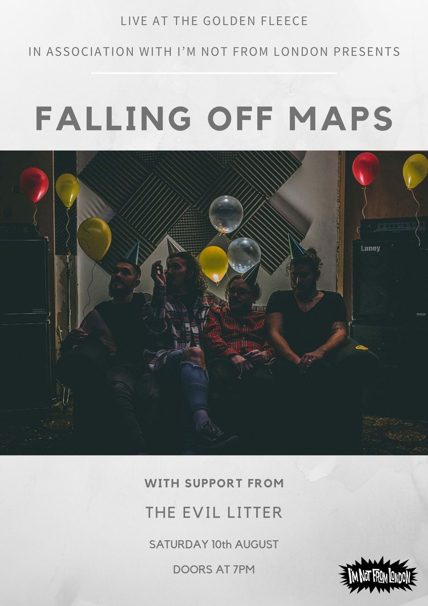 Looking forward to our debut in Nottingham this Saturday at @TheGoldenFleec7 supporting @fallingoffmaps for @Imnotfromlondon #stayevil @BBCIntroHumber @BBCintroEMids @BBCNottingham