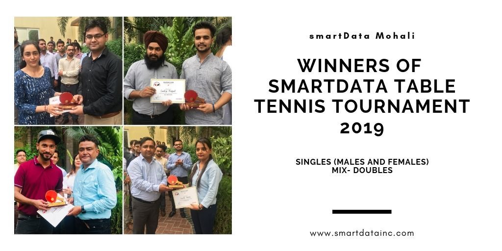 sdeievent's tweet image. #CongratulationssmarTian&apos;s at #Mohali facility on being rewarded as winners and runner up&apos;s at #smartDataTableTennisTournament 2019 on the occasion of our #20thWorkAnniversary. #WorkHardPlayHarder #PauseForFun #CFG