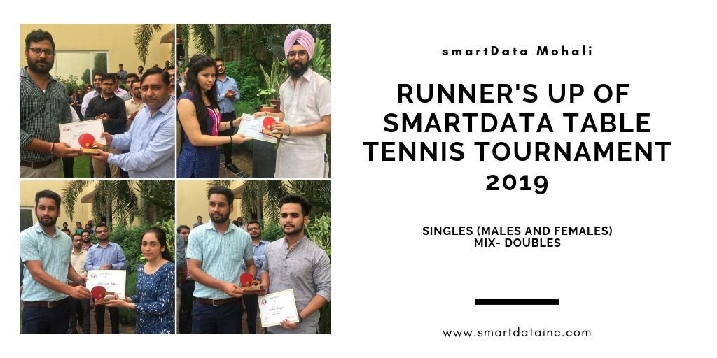 sdeievent's tweet image. #CongratulationssmarTian&apos;s at #Mohali facility on being rewarded as winners and runner up&apos;s at #smartDataTableTennisTournament 2019 on the occasion of our #20thWorkAnniversary. #WorkHardPlayHarder #PauseForFun #CFG
