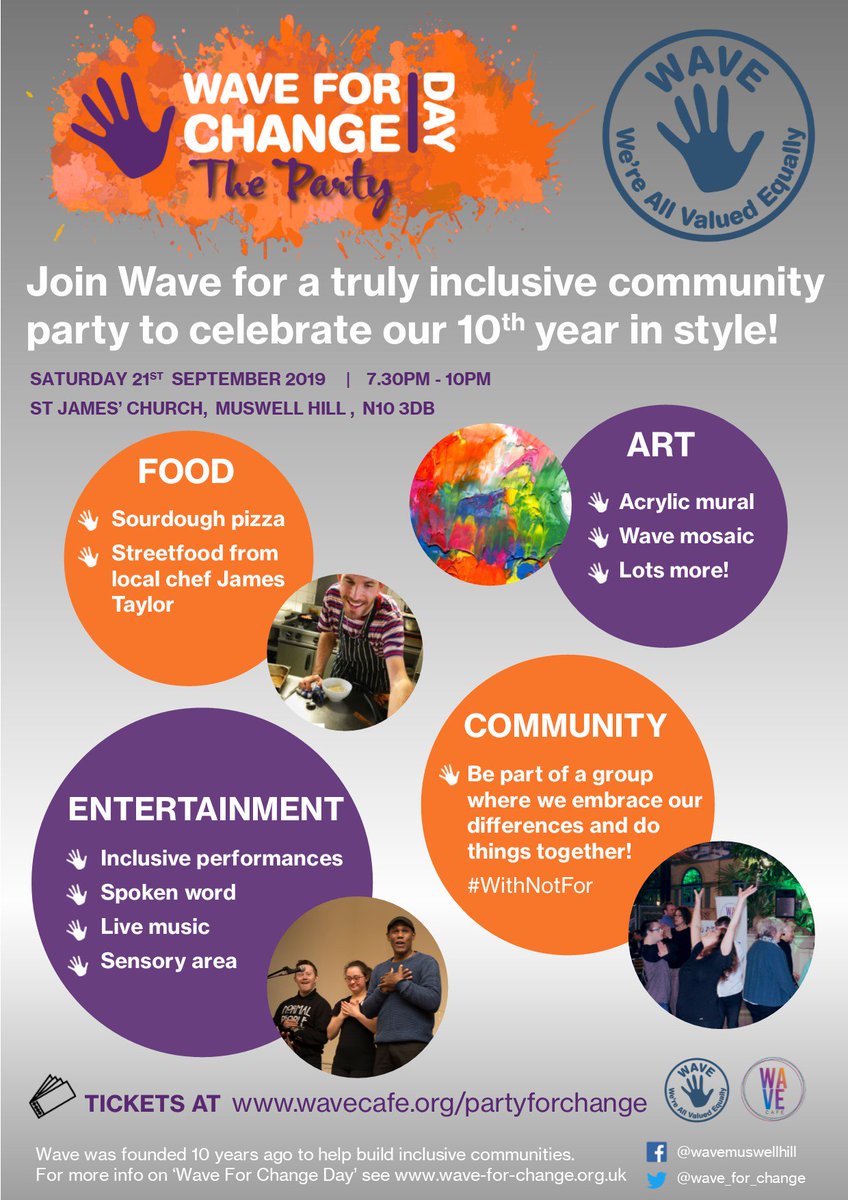 wavehubN10's tweet photo. Looking forward to all of #WaveForChangeDay, but especially our evening party! Don't miss it - grab your tickets for 21st September at https://t.co/eWqBalvlNV
@wave_for_change #withnotfor #community #inclusion https://t.co/0WgFw9vXkW