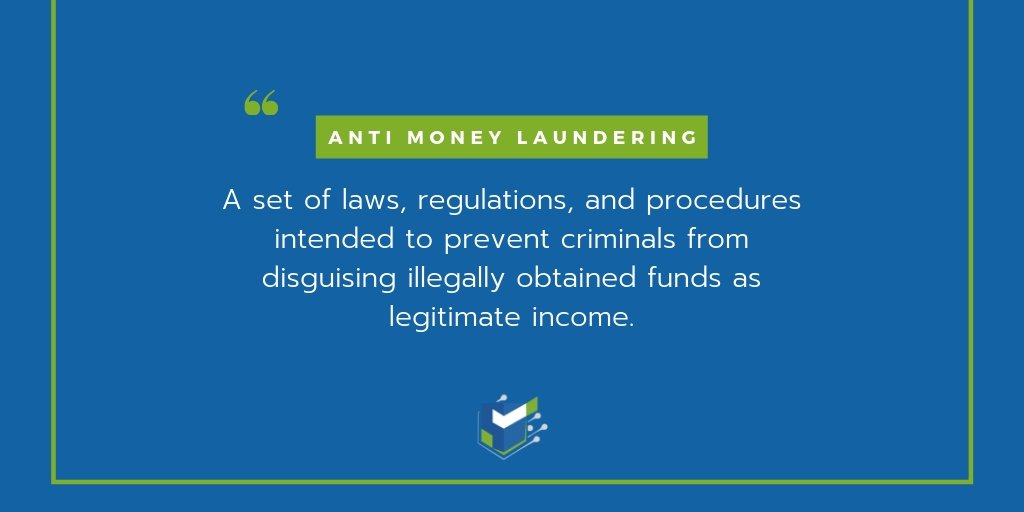 AYUMIdengana's tweet photo. RT @LtdDx: #AntiMoneyLaundering
A set of #laws, #regulations, and ,procedures intended to prevent #criminals from disguising #illegally obtained funds as legitimate income.
#fintechdictionary #aml #regtech #legaltech #compliance #digitalbanking #cryptocโฆ https://t.co/tBpFukkpQc