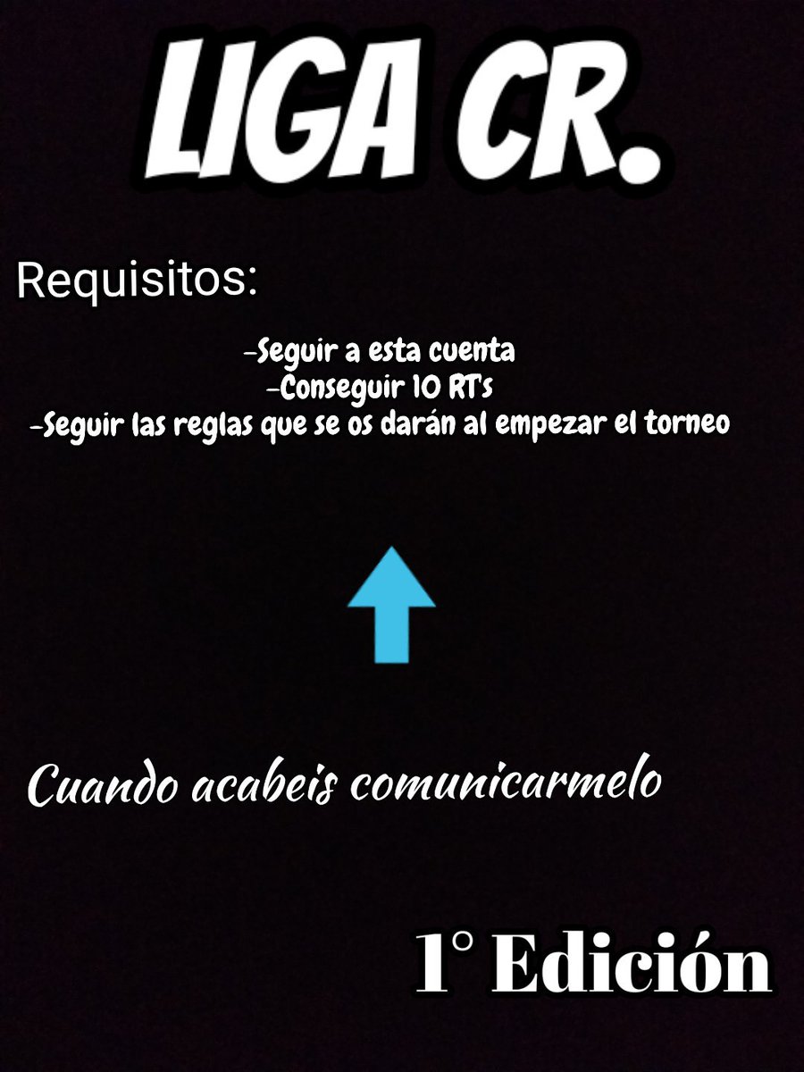 Abrimos inscripciones para un torneo individual.

- Si queréis entrar seguid los requisitos y avisadme cuando los tengáis hechos.⚔️🔥