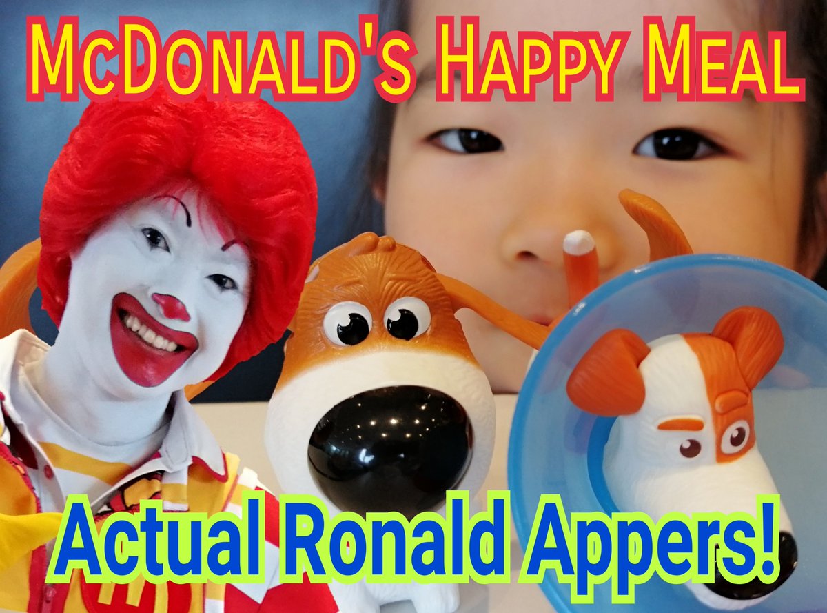 KarituberE's tweet photo. ▶️Latest Video
Mcdonald's happy meal with The Secret Life of Pets 2 toys and met with Ronald Mcdonald!!🤡🤡🤡😆😆😆

#McDonald #happymeal #thesecretlifeofpets 

#kidyoutuber #streamliner #youtuberkids #smallyoutubersupport #smallyoutuber #supporteachother

https://t.co/0AqZ2nInoy https://t.co/eo5NB7UUMU