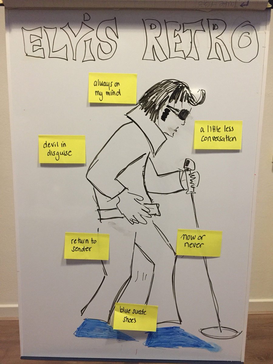Bjorn Stolk (@bjorn_agile) on Twitter photo R1 I really ❤ this Retro!
Easy to do & everybody will understands its🤗.
It is "The Elvis Retrospective" by <a href="/GervenMichiel/">Michiel van Gerven</a> buff.ly/2LV2RuA
#Agile #Agilecoach #FunRetro #Scrum R1 I really ❤ this Retro!
Easy to do & everybody will understands its🤗.
It is "The Elvis Retrospective" by <a href="/GervenMichiel/">Michiel van Gerven</a> buff.ly/2LV2RuA
#Agile #Agilecoach #FunRetro #Scrum