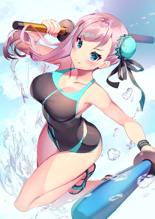 宮本武蔵(Fate) ,宮本武蔵(水着) 「武蔵ちゃんの水着来るとは思わなかった・・・ありがとう運営様ッッ??
#FGO #」|ヨシモトのイラスト