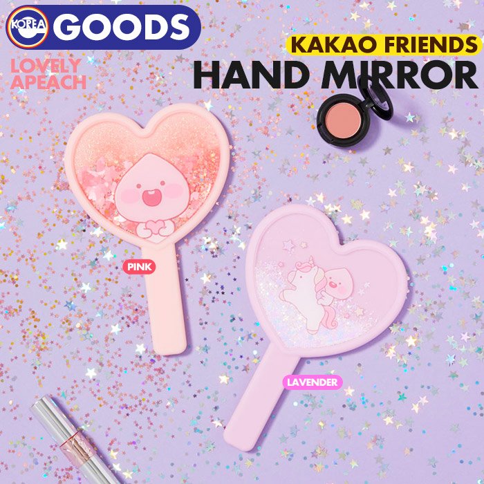 100 公式 Ekorea 韓国チャート反映 大人気商品 カカオフレンズ Apeach グリッターハンドミラー 数量限定 即日発送にて承り中 T Co B4twujrzsx ネコポス便 送料無料 中のグリッターがキラキラで とっても可愛い