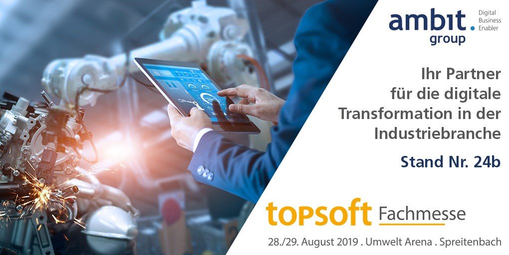 AmbitGroup365's tweet image. Hol Dir Dein Ticket für die Topsoft 2019 und besuche die Ambit Group am Stand 24b. Gerne präsentieren wir Ihnen die Highlights von Microsoft Dynamics 365 (CRM &amp;amp; ERP) und Vieles mehr! 
#topsoft #ambitgroup #swissmem #industrie #erp #crm #erpimplementation
ambit-group.com/anmeldung-tops…