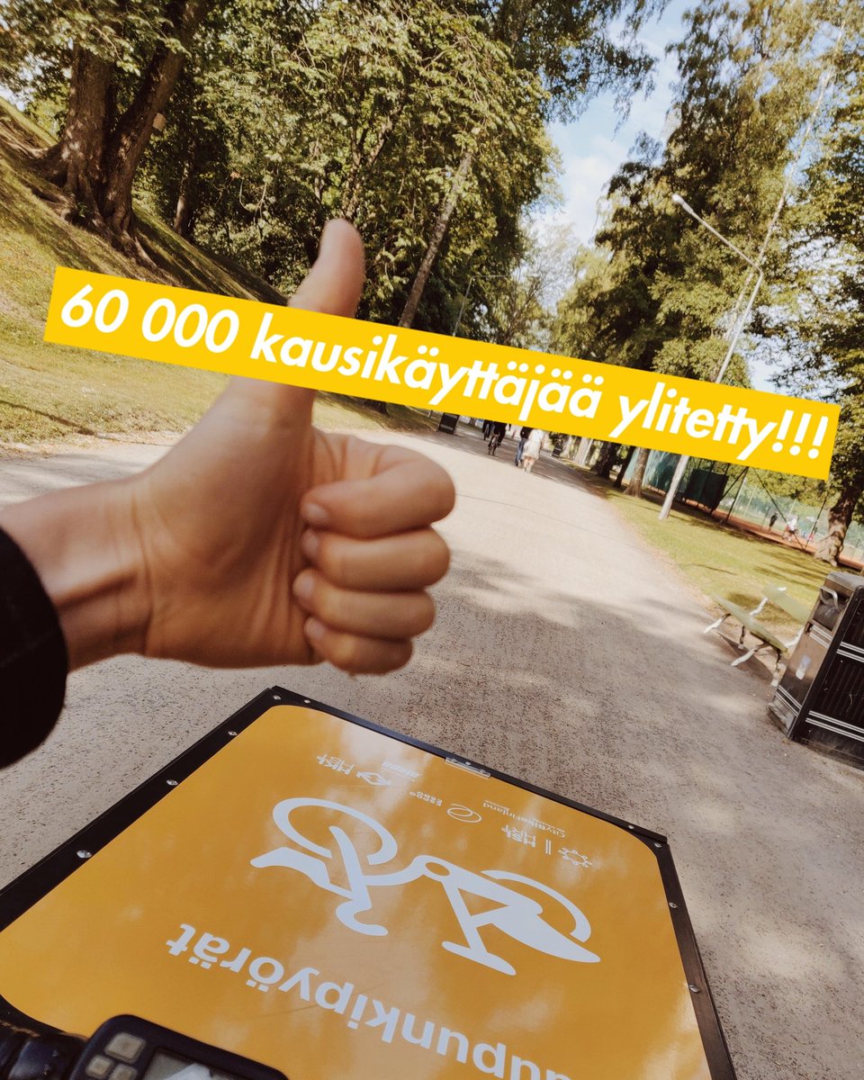 Fillariopas's tweet photo. 60 000 kausikäyttäjän raja on nyt ylitetty Helsingin ja Espoon kaupunkipyörillä!!! Aivan huikeaa🤩🤩✨ // The citybikes of Helsinki and Espoo have now over 60 000 seasonal subscribers!  #fillariopas #Kaupunkipyörät #pyöräliikenne https://t.co/SrciEXx6me