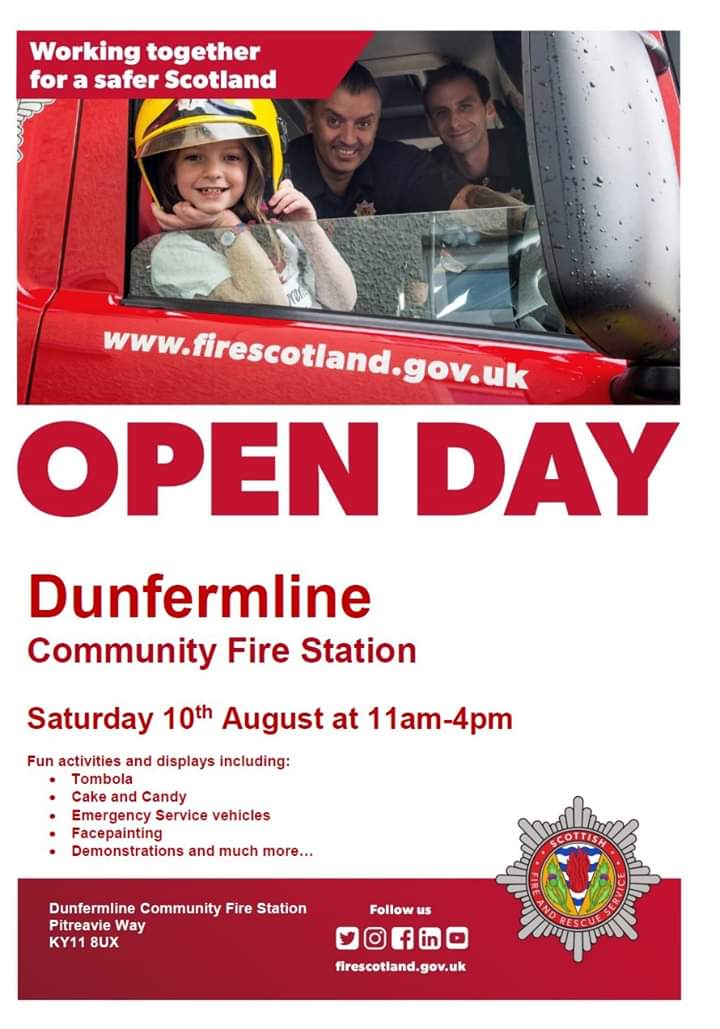 toddy458's tweet image. Please come along and support the Dunfermline Community Fire Station Open Day. The event being opened by Provost of Fife, Jim Leishman. Lots to do and see with all proceeds going to the Firefighter Charity and local groups #WeAreSfrs #morethanjustfires #supportinglocalcommunities
