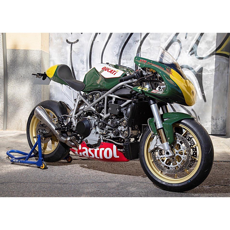 Enfield County Porte-cl/és double face brod/é Ducati en tissu rouge pour motos Ducati