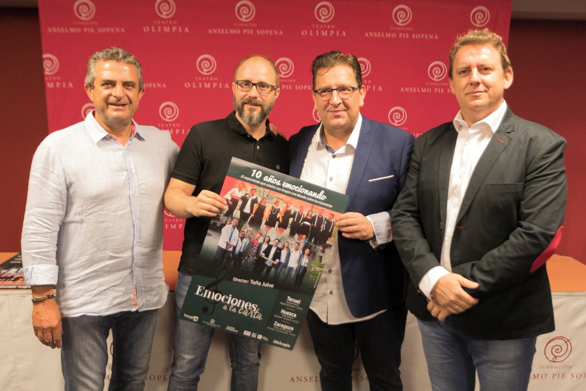 altoaragon's tweet photo. "Emociones a la carta" celebra en el Olimpia su décimo aniversario.
https://t.co/snvt8x3RHj
@EmocionesCarta #Concierto #Huesca #Prelaurentis  @teatroolimpia #Música https://t.co/jahPfTjG4Q