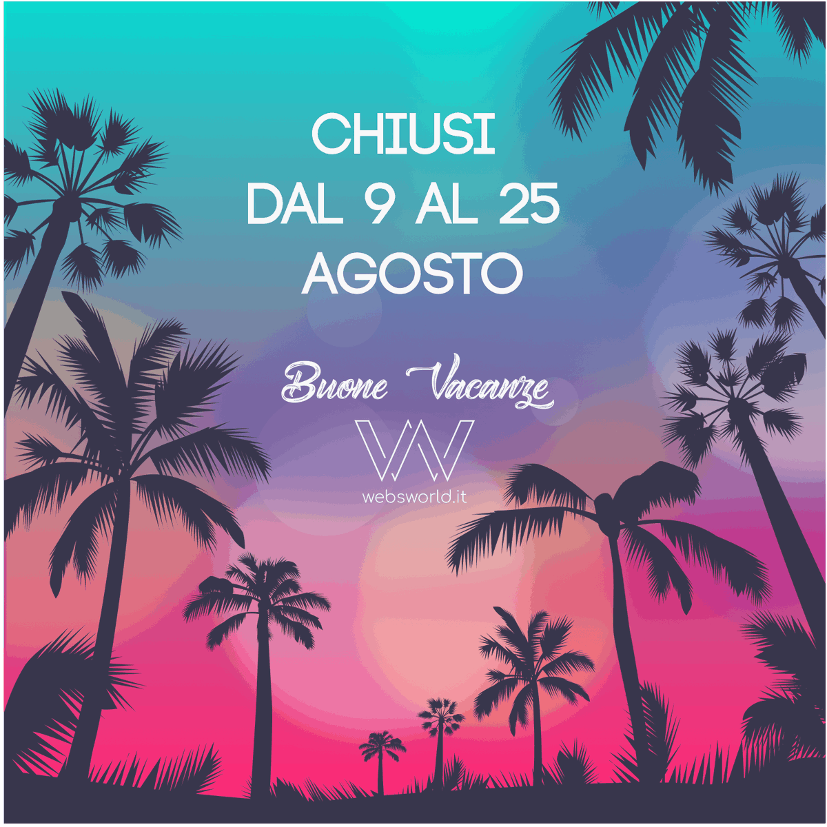 WebagencyBN's tweet photo. Ci rivediamo lunedì 26 agosto con tante novità🔥
🌐Siamo la tua presenza online
🖱 Presto online: https://t.co/6raOCyIuj9
• 
• 
#websworld #digitalagency #benevento #stategiadigitale #sviluppoweb #webmarketing #socialmedia #advertising #copywriting #shooting #holiday #summer https://t.co/SQ6WukvUtR