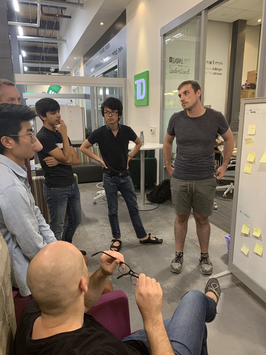 💚 We love when the TKS interns come visit! Today we welcomed Swarit to TD Lab, and he joined in on one of our standup meetings. This summer, Swarit is working as a Payment Innovation intern with TD in Toronto ❇️ @theksociety <a href="/TD_Canada/">TD (Canada)</a> #tdlablife