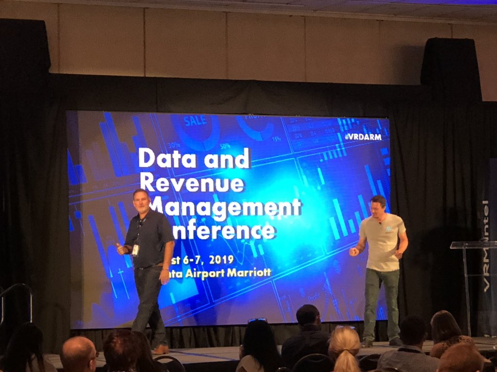 MAMcConnell's tweet photo. Two titans of the #VacationRental industry take the stage at #VRDARM as Cliff Johnson of @rentedcom & and Jason Sprenkle @VRMData help us ‘get on the same page’ when it comes to data & #revenuemanagement https://t.co/OyNbxpAILF