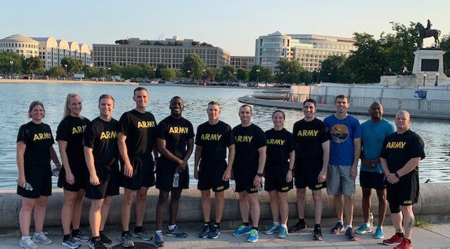 ICYMI: I had my final run with Congressional members &amp; staff. Thank you <a href="/RepMeuser/">Congressman Dan Meuser</a> for joining me at 0600 to do some PT! We discussed ways to improve quality of life for our Soldiers &amp; their Families. Thank you #Congress for tremendous support during my tenure as the 15th SMA!