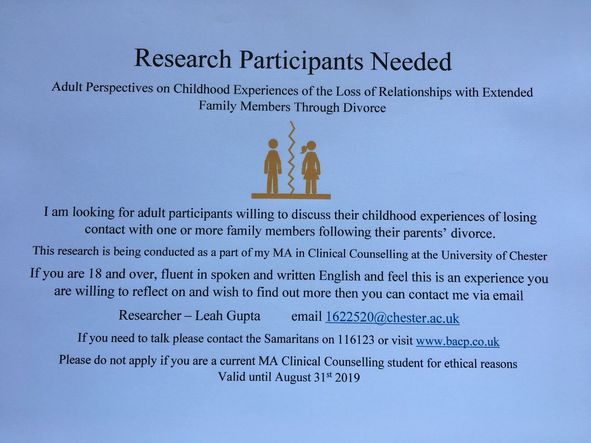 leahwgupta's tweet photo. A last ditch attempt to find participants for my research! If you lost contact with extended family following your parents divorce when you were a child and would be willing to talk to me about it then please  get in touch via my uni email- thanks! https://t.co/iSvhN41vL3