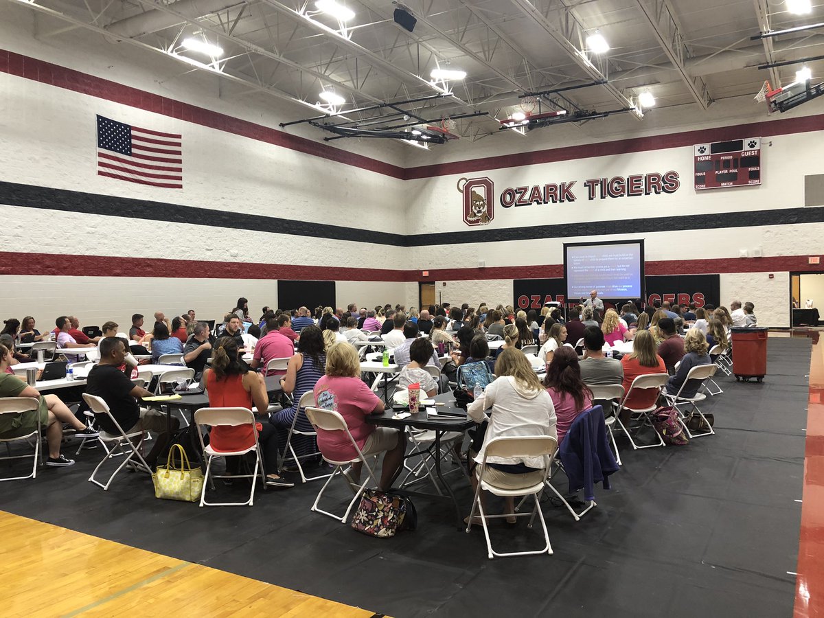 COACHCHAMBERS's tweet photo. Ozark district leaders presenting dashboards and scorecard to staff members who have volunteered their time to show up on Aug 6th. @OzarkTigers https://t.co/wpm794jt0Q
