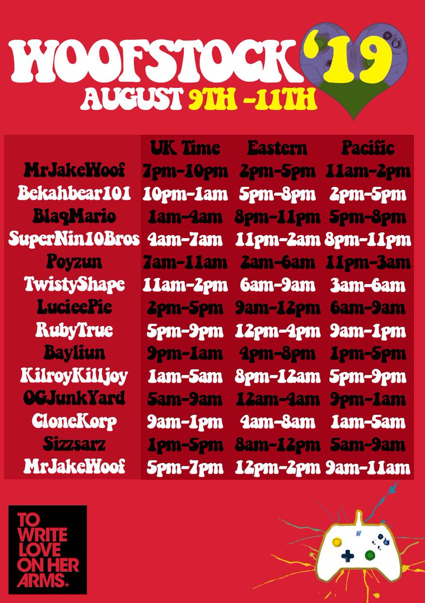 S7ARBOY_'s tweet photo. GUYS! My first charity stream is this weekend!

We're raising money for Mental Health through @TWLOHA!

@MrJakeWoof asked me to join #woofstock19 and I'm both honored and extremely excited to be a part of it!

Go follow https://t.co/cJzqcLthxD! BRING THE LOVE! 😍 See you there!👇 https://t.co/IWAqiL9yzv