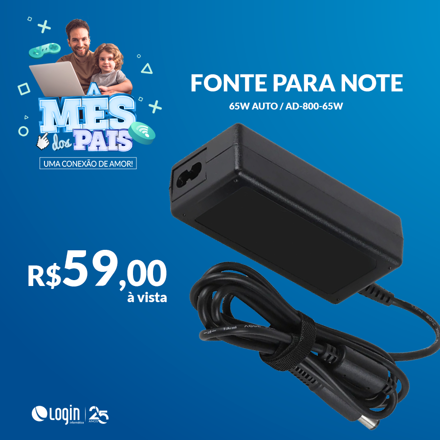 canallogin's tweet photo. Está a procura do presente ideal para seu painho? 🎁

Passe em uma de nossas lojas, com certeza achará um presentaço para ele. 

🔋Olha só essa Fonte para Notebook com 65 watts Auto e AD 800-65 watts por apenas R$ 59,00 à vista!

Vem pra Login! 🏃

 #diadospaislogin https://t.co/Tskvr0Z1qM