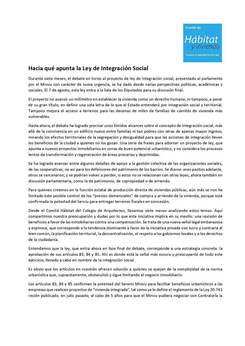 Comité de Hábitat y Vivienda CA tweet media