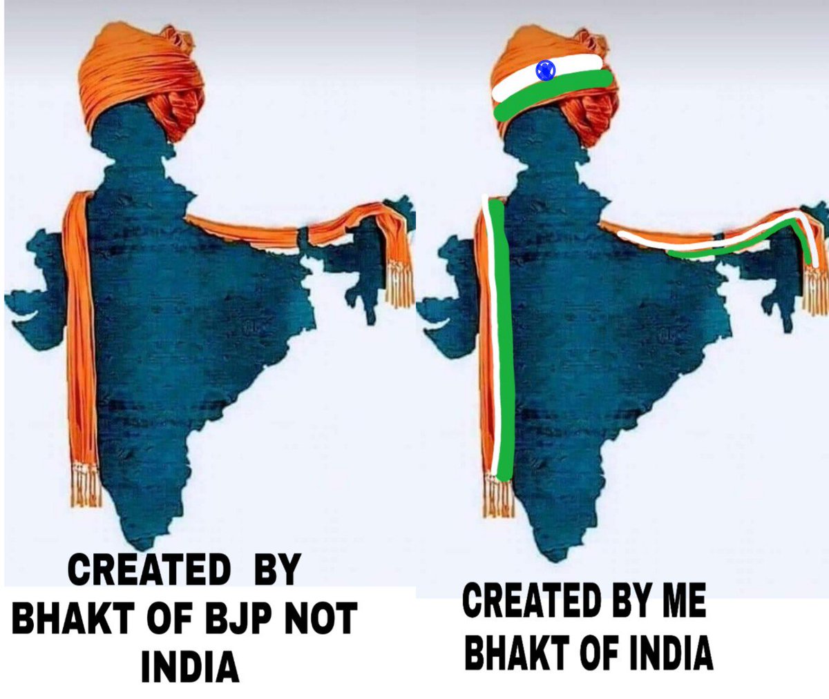 mickey_h_a's tweet photo. someone created with bhagwa only
who support only bhagwa not india...
kalakar hi kuch toh dimag ham bhi lagyenge guru...
#india.. #indianartist @ravishndtv #NewsAlert @BBCBreaking  #BharatMataKiJai #weareindian https://t.co/jFdH7jfAlw