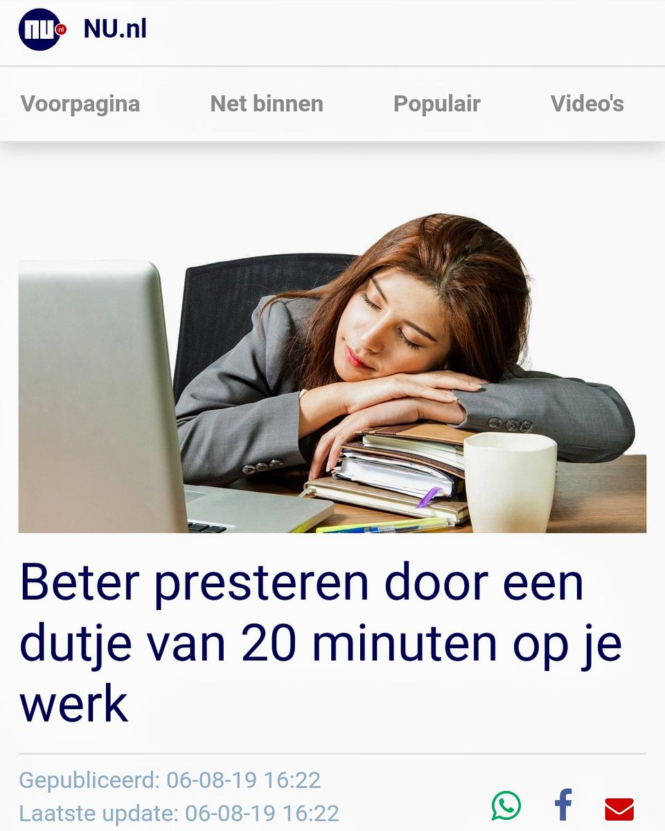 KasperJanssen's tweet image. Beter #presteren door een #dutje van 20min op je #werk @NUnl #powernap