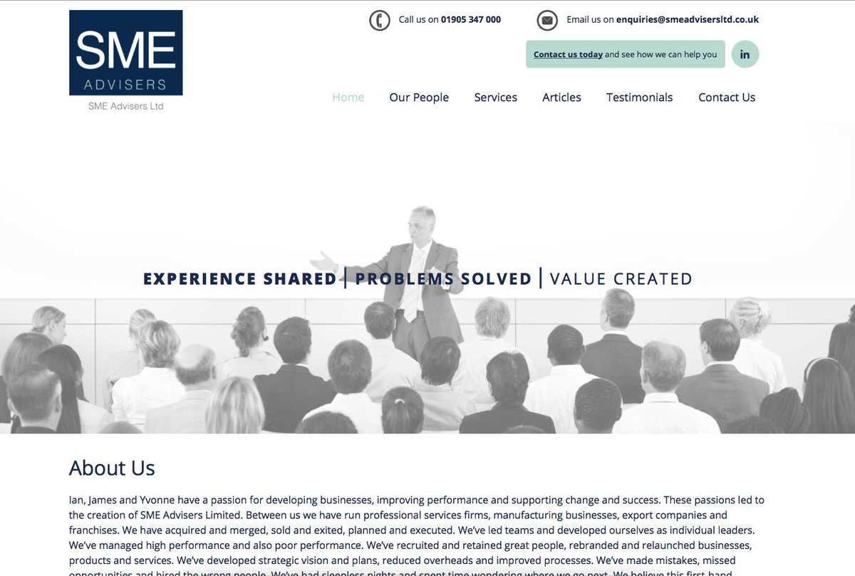SMESolicitors's tweet photo. Ian, James and Yvonne have a passion for developing businesses, improving performance and supporting change and success which led to the creation of SME Advisers! For more information click here > https://t.co/eRtWKj7bNL #BusinessGrowth #BusinessConsultancy #Midlands https://t.co/pCeCUDbRNO