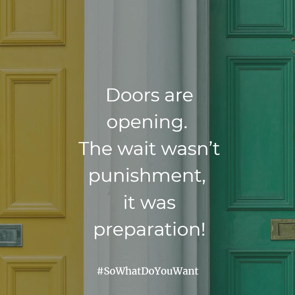 Doors are opening. 
The wait wasn’t punishment, 
it was preparation!

#SoWhatDoYouWabt #quote #quotehariini #quotesofbetterlife #quotesbelike  #quoteofthelifetime  #Motivation #Determination