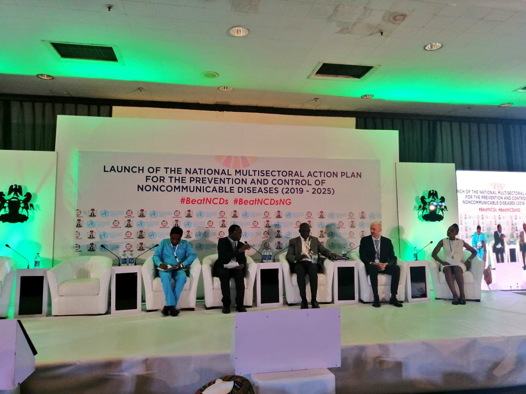 #HappeningNow:
The launch of the 2019-2025 NCD Multi-Sectoral Action Plan and Flag-off of the <a href="/ResolveTSL/">Resolve to Save Lives</a> program in Nigeria.
Stay with us for updates!