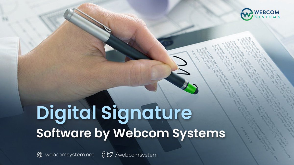 webcomsystem's tweet image. Looking for a single platform to secure, exchange and manage your wealth? Webcom System gives you just that with digital signature or the e-signature, enabling signing of documents electronically.
webcomsystem.net/digital-signat…

#webcomsystems #software #signaturesoftware #esignature