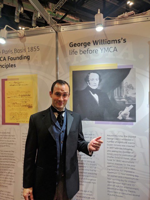 saltminetrust's tweet photo. Our Senior Actor, Ben sitting at George Williams' desk - the founder of YMCA. What a privilege to re-tell this remarkable story of one man with a mission and how YMCA began.
Access the full length film here: https://t.co/ZcmZ98M0Ze
#YMCA175 #YMCAconference https://t.co/F68d02Bau4