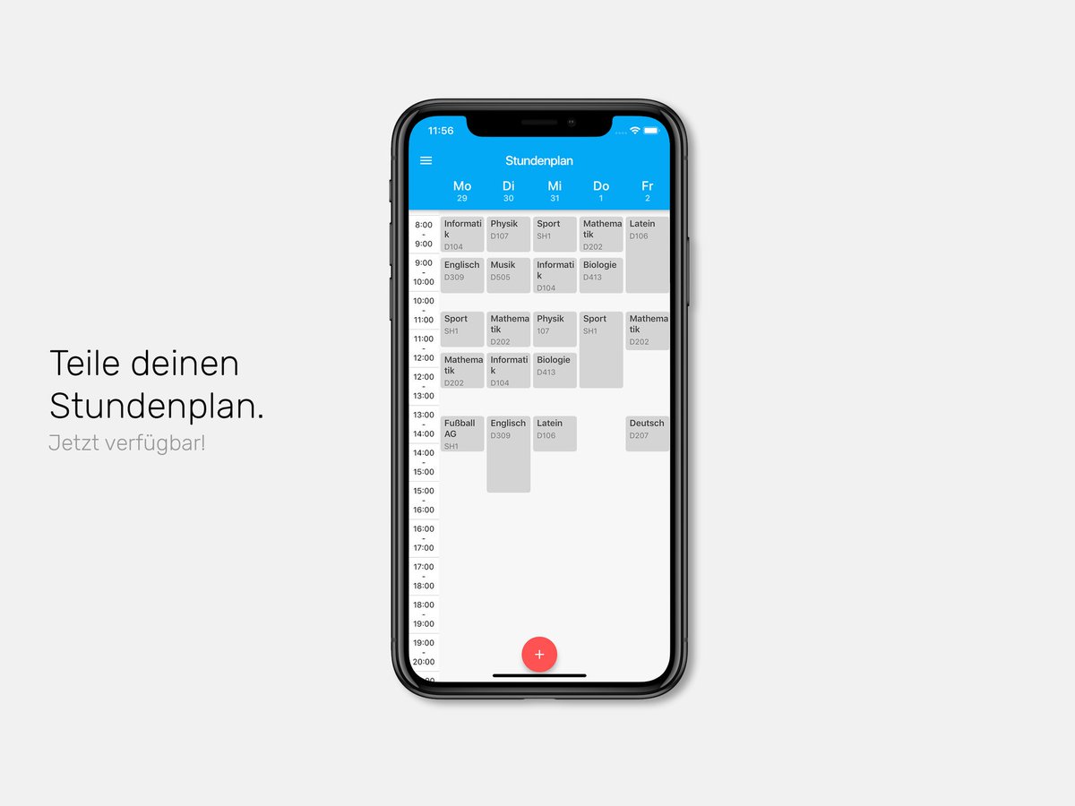 SharezoneApp's tweet image. Endlich verfügbar: Der Stundenplan 🚀💯
Das wohl am stärksten nachgefragte Feature, der #Stundenplan, ist in dem neuesten Update dabei 😍 Außerdem könnt ihr jetzt neben Kursen auch Klassen erstellen. Dadurch kann man allen Kursen auf einmal beitreten, mit nur einer Einladung 🔥