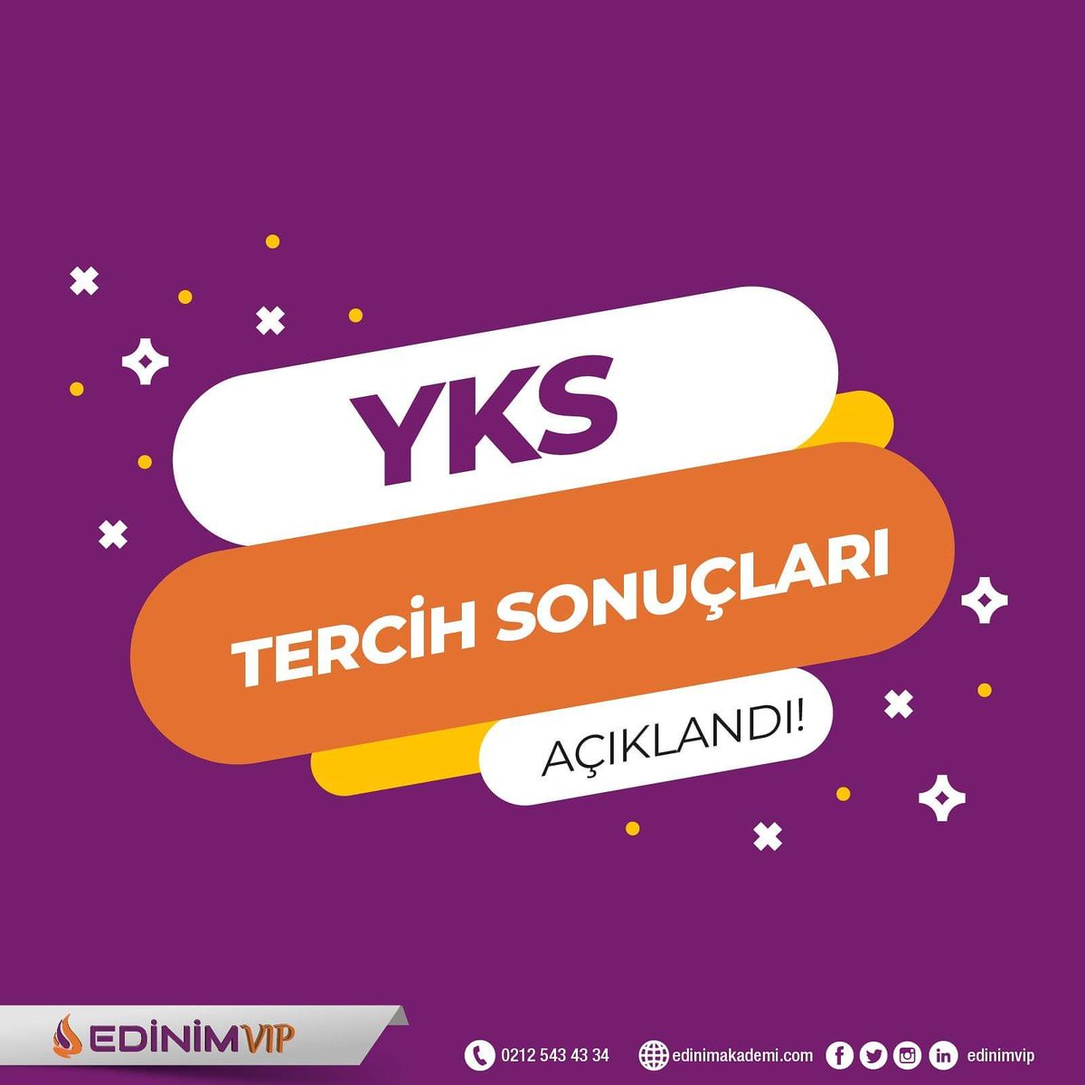 Edinimvip's tweet photo. YKS yerleştirme sonuçları açıklandı!

YKS yerleştirme sonuçlarıyla üniversite hayatına adım atan gençlerimizi tebrik ediyor ve başarılarının daim olmasını diliyoruz.
#edinimakademi #edinimvip #ykssonuç #açıklandı https://t.co/iPOH9T7HOU