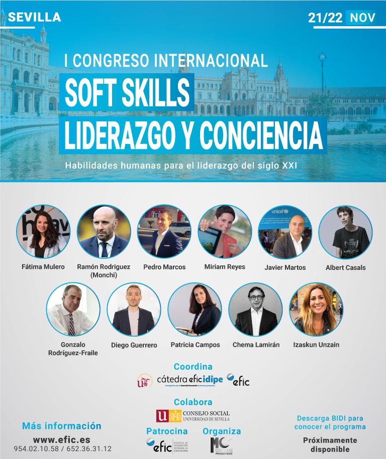 Estamos encantados de presentar el I Congreso Internacional Soft Skills, Liderazgo y Conciencia del 21 y 22 noviembre en #Sevilla. Con ponentes entre otros de la talla de Ramón Rodríguez (#Monchi) Director Deportivo del #Sevillafc o Javier Martos Director de <a href="/unicef_es/">UNICEF España</a>.
