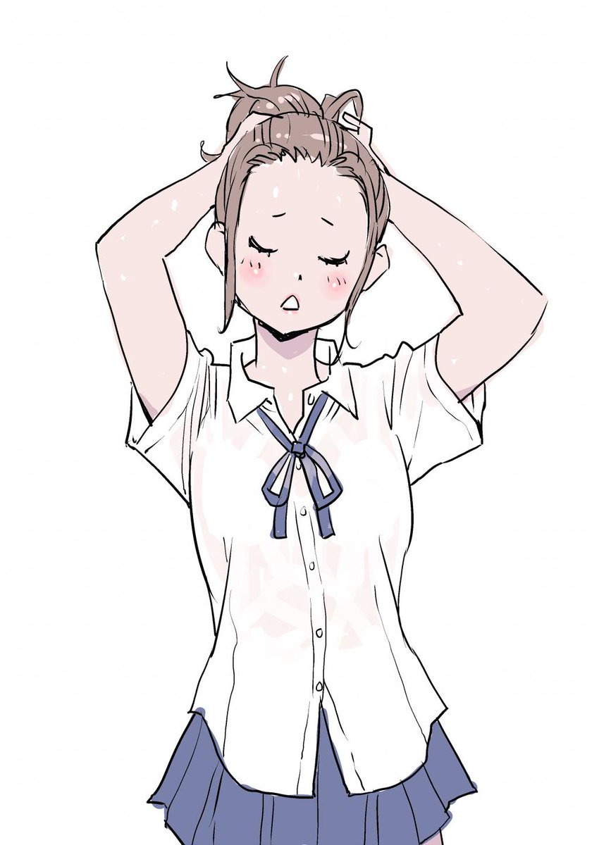 「あっつ～
#イラスト女の子 」|大崎ペコ丸@異世界インフルエンサーコミックス１巻発売中です！のイラスト