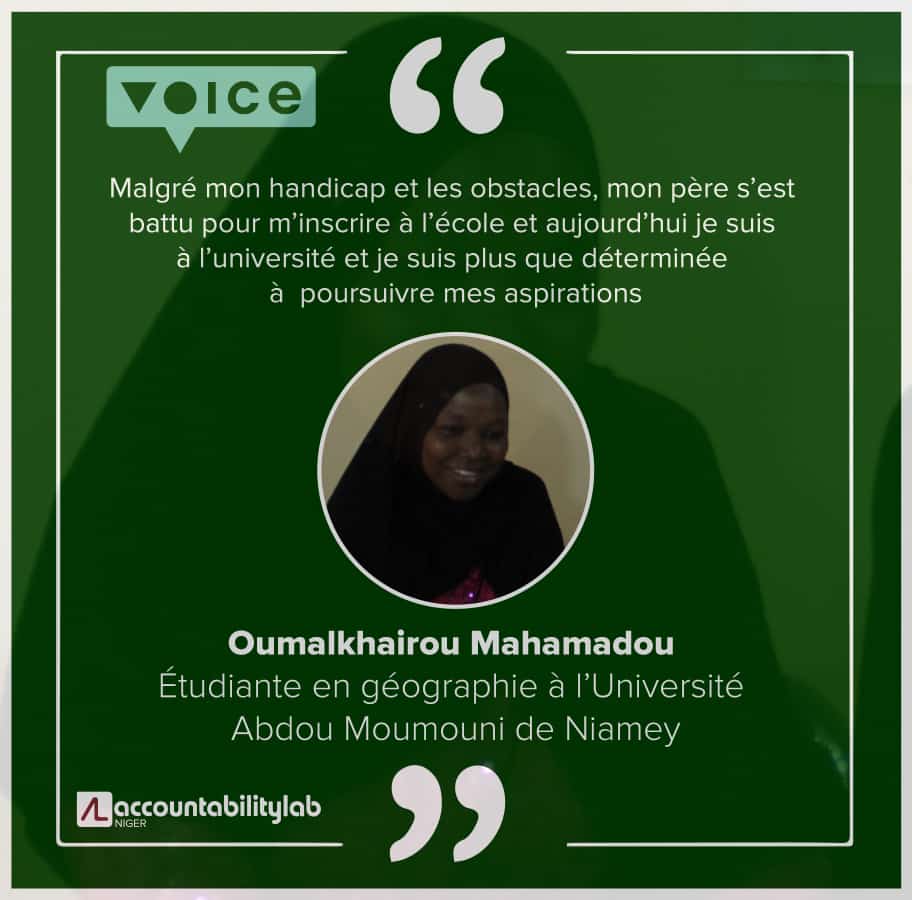 Awal_312's tweet photo. Mlle Oumalkhairou Mahamadou, paneliste #FailFair #Niger @AccountLab @voicetweetz 
"Despite my disability and obstacles, my father fought to enroll me in school and today I am at university and I am more than determined to pursue my aspirations" https://t.co/iPDEr68JcV
